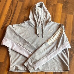 Puma Light Gray and White Hoodie